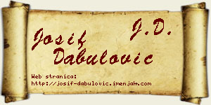 Josif Dabulović vizit kartica